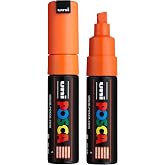 posca uni PC-8K Water-Based Paint Markers, Broad Tip (8mm), Orange, 2 Count
