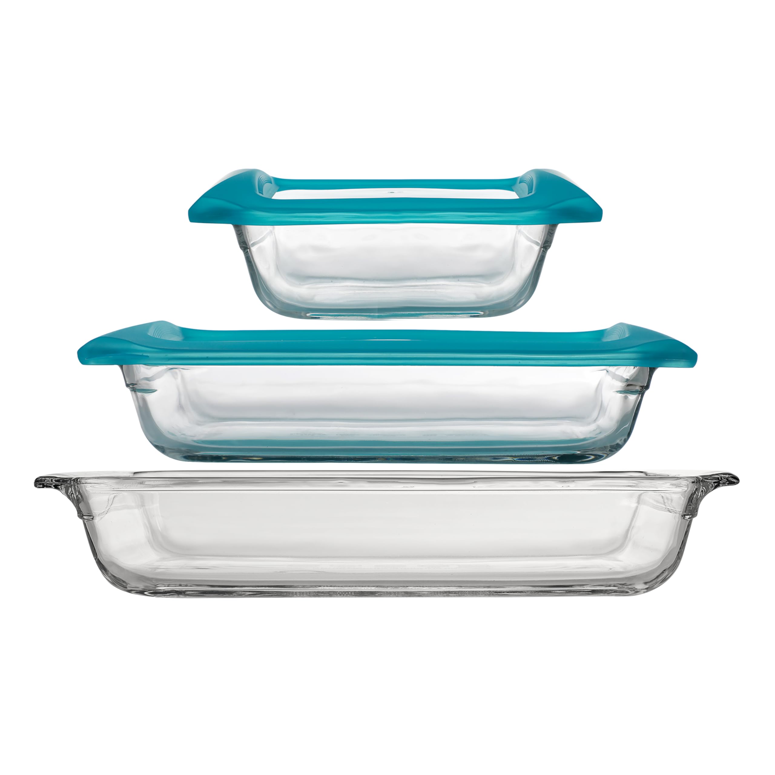 Libbey Baker’s Premium 5 Piece Glass Baking Dish Set, Stackable Casserole Dish with Lid Set, Baking Glassware for Casseroles, Lasagna, Brownies Image