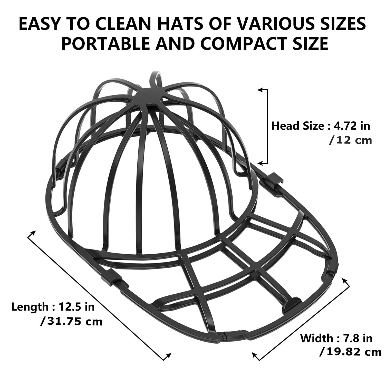 Hat Washer for Baseball Cap Washer Cage for Washing Machine,Ball Cap Washing Frame Hat Cleaning Shaper Protector for Washing & Dishwasher 2 Pack