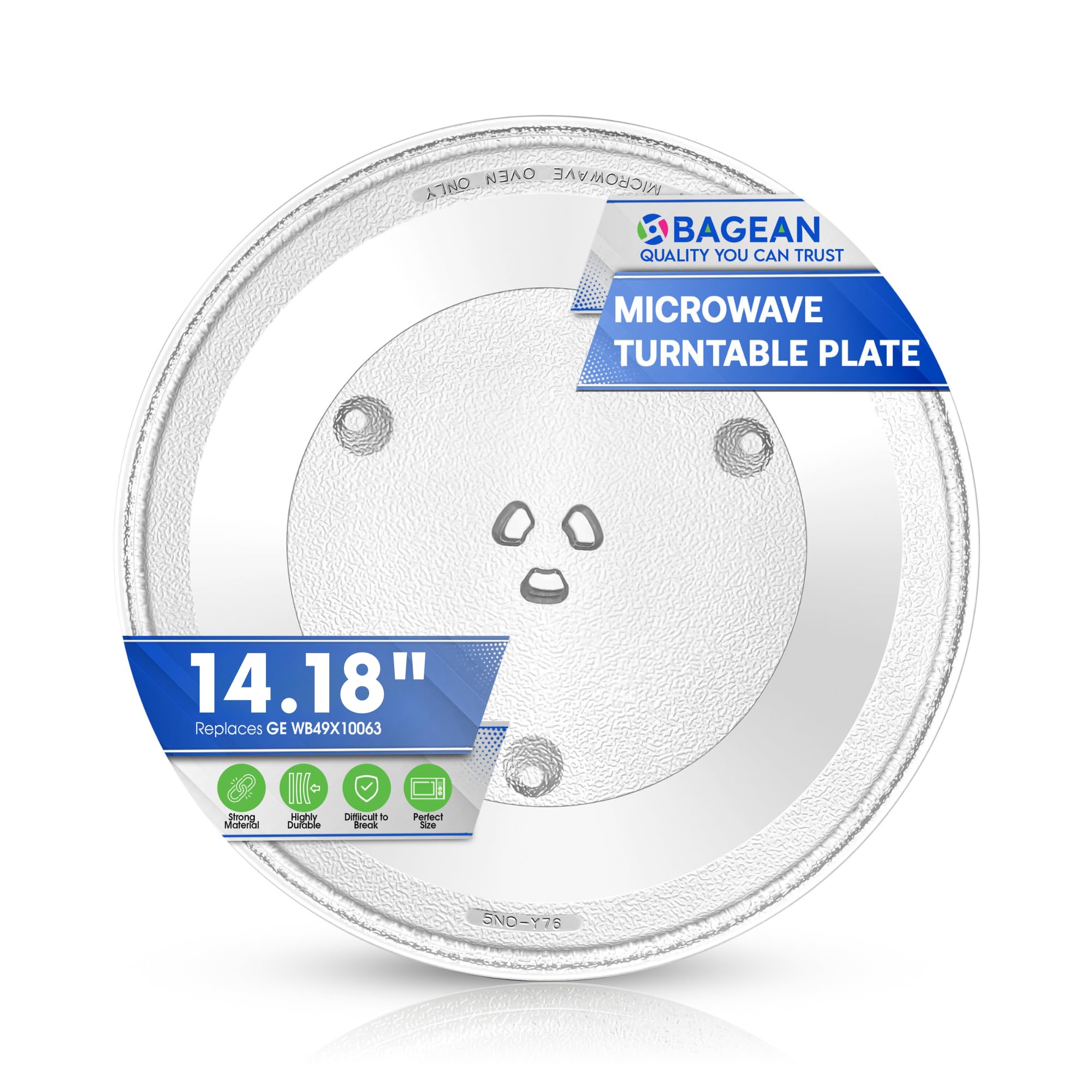 Photo 1 of Microwave Plate Replacement 14.18" Fits GE WB49X10063 Microwave Turntable Plate - Exact Replacement Microwave Glass Plate - Oven Rotating Spinning Dish Tray For better Reheating and Cooking