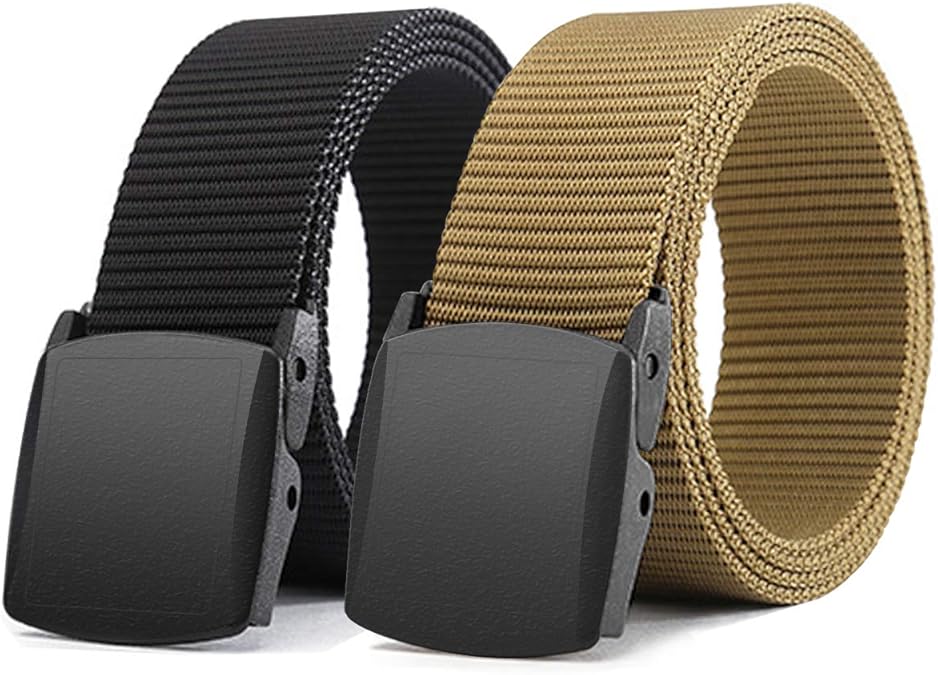 WYuZe Mens Nylon bing Belt No Metal Buckle Military Tactical Canvas