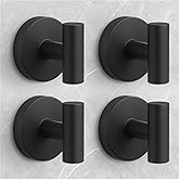 WingWider Shower Hooks for Inside Shower,No-Drill Removable&Reusable Towel Hooks for Bathroom,Heavy Duty Suction Cup Hooks for Glass Window,4 Packs(Black)