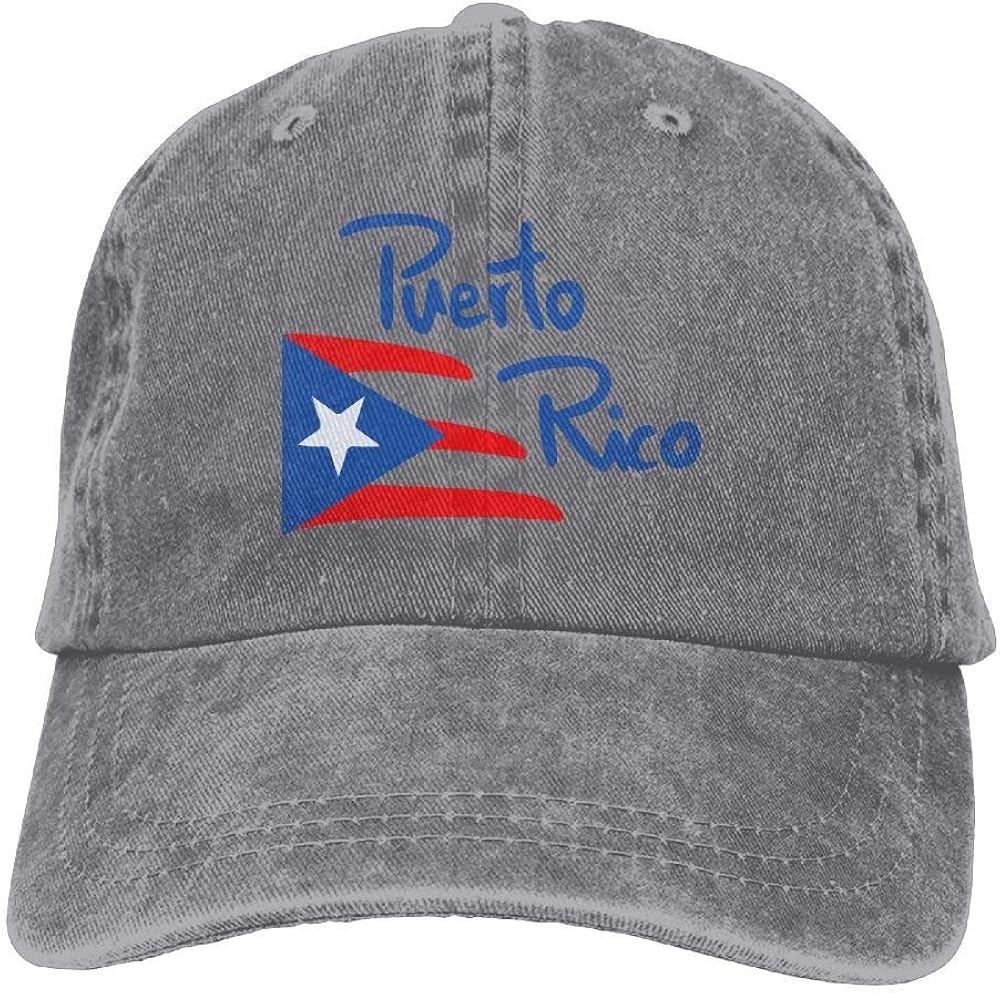 Egoa Gorra Hombre y Mujer Puerto Rico Clásico Algodón teñido Gorra de