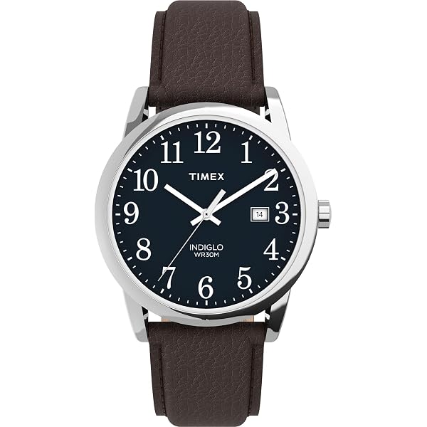 Timex Easy Reader – Orologio Uomo 40 Mm | Cassa Acciaio, Cinturino Pelle, Luce Indiglo