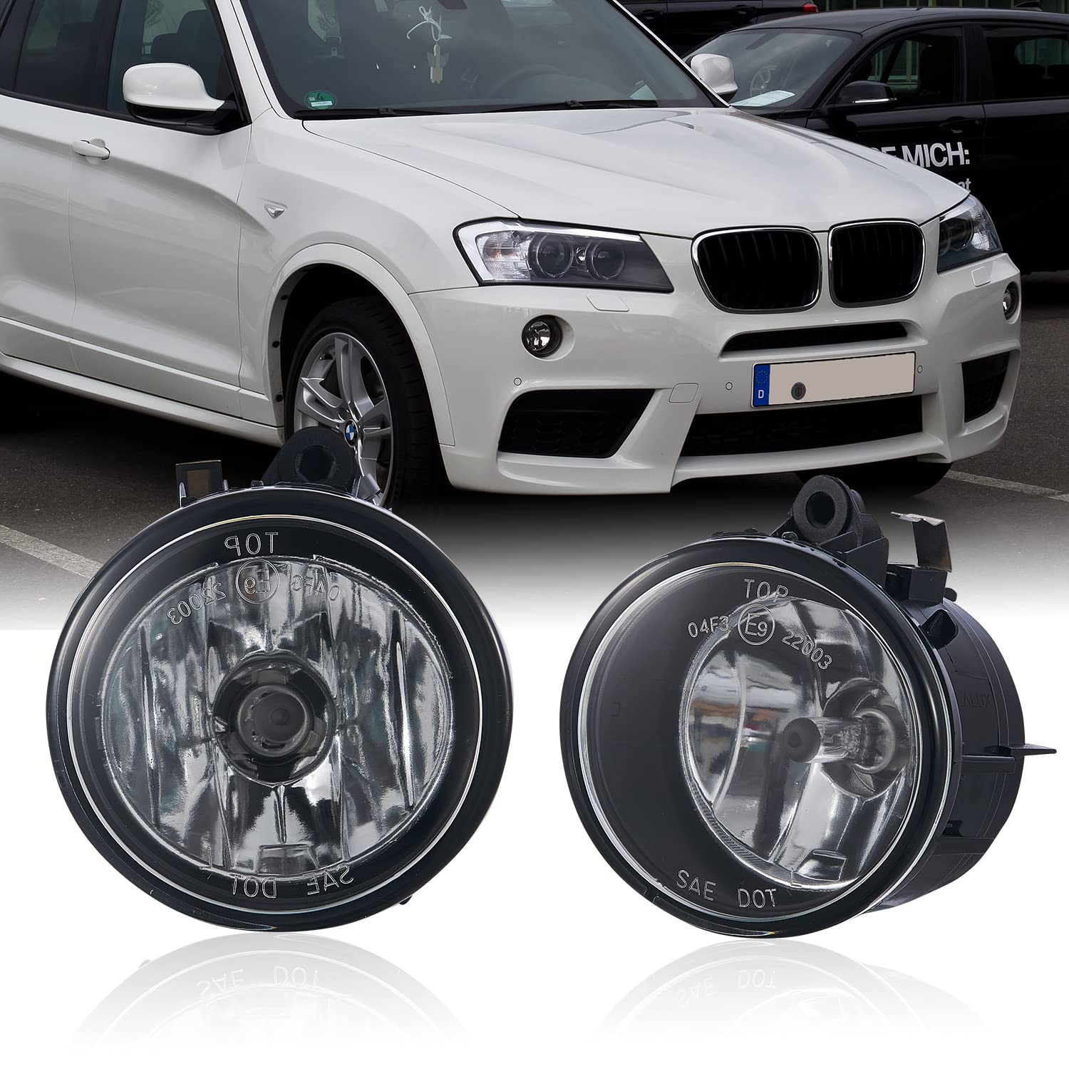 Photo 1 of Fog lights for BMW X1 F48 F49 2016-2019 X2 F39 2018-2021 X3 F25 2011-2017 w/o Adaptive Headlamps X4 F26 2015-2018 X5 F15 2014-2015 X6 F16 2015 2Pcs Clear