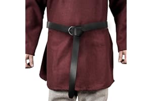 HiiFeuer Medieval PU Leather Ring Belt, Retro Renaissance Rivets Belt for LARP, Ren Faire & Halloween Parties