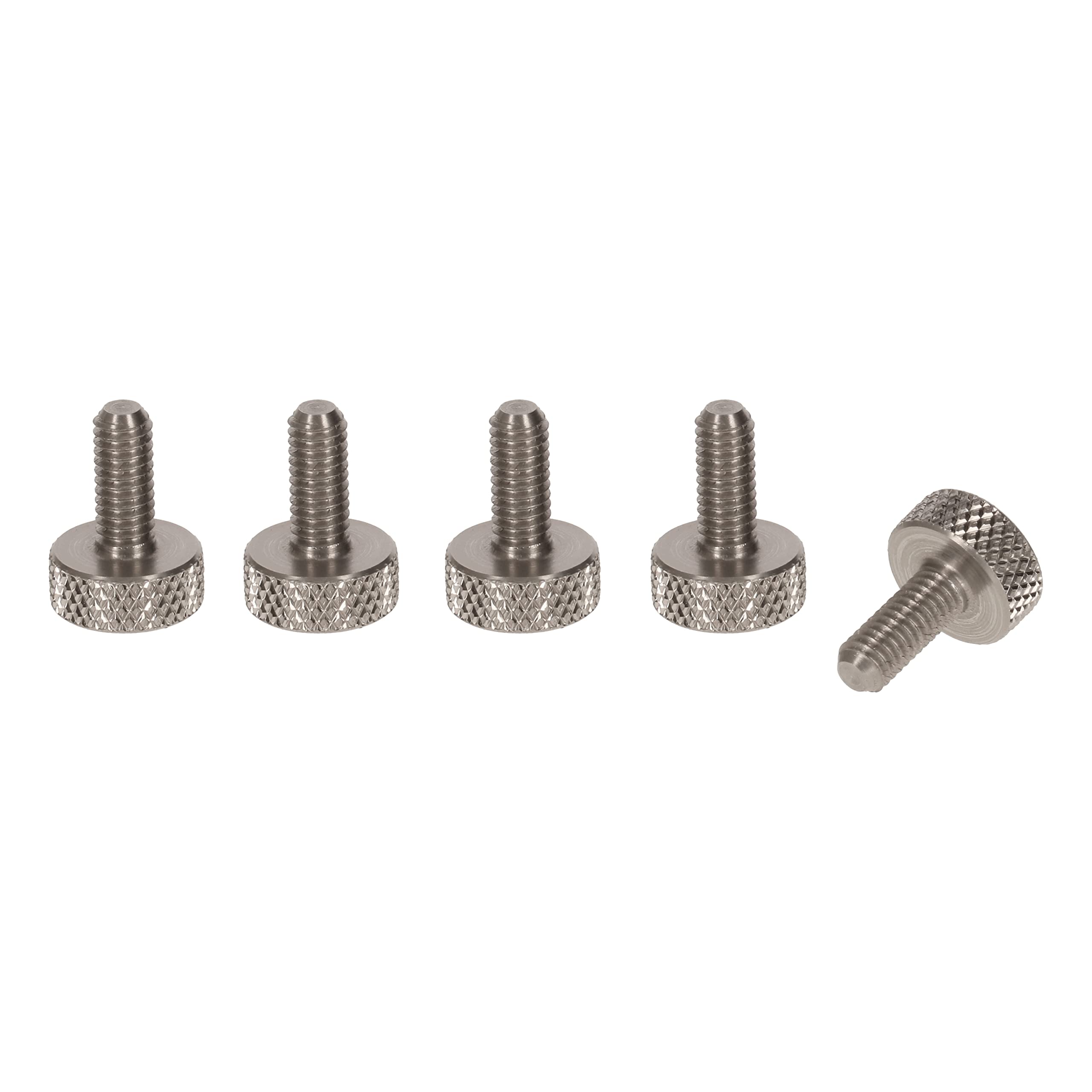 PrecisionGeek® M4 Knurled Thumb Screws Stainless Steel AISI 303 – CNC Machined Fasteners for Metal, Wood, Acrylic & Electronics – Hand Tightening (Flat – 10 mm – 5 pcs)