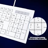 Rii RK907 USB Wired Keyboard Full Size UK Layout White view 4