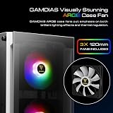 GAMDIAS TALOS E3 White Mid-Tower Case ATX ARGB 3 Fans Tempered Glass view 2