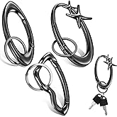 Nosiny 3 Pcs Y2k Keychains Cool Cute Carabiner Y2k Key Ring Belt Loop Buckle Holder for Backpack Bag Gift Punk Gothic Decor
