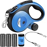 26Ft/8m Retractable Dog Leash - for Medium to Large Dogs Up to 110lbs, Heavy Duty Retractable Leash with Chew Proof Cable, LE