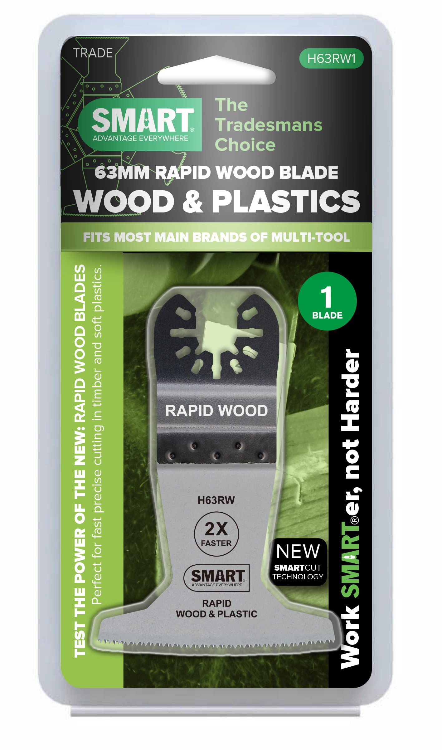 Smart H63RW1 Trade 63 mm Rapid Wood Blade, Silver