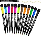 CNMTCCO 12 Magnetic Whiteboard Markers & Eraser Set Fine Tip Dry Wipe Pens view 1