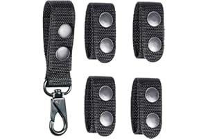 TAFTACFR Duty Belt Keeper with Double Snaps(Set of 4) +1 Keeper with Strong Metal Key Clip(1 Pack)