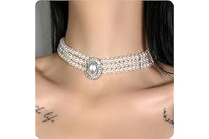 DAYANEY Halloween Pearl Choker Necklace, Gothic Blood Pearl Necklace Vampire Choker as Halloween Costume Gift, Faux Chokers White Necklaces Fake Vintage Jewelry as Goth Party Accessories