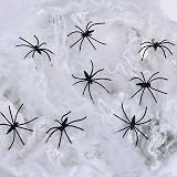 SHATCHI 24Pcs Halloween Spider Black Plastic Spiders Decoration Set view 2