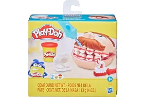 Play-Doh Massinha de Modelar Infantil, Mini kit Brincando de Dentista - conjunto de massinha com acessórios e 2 potes, presen