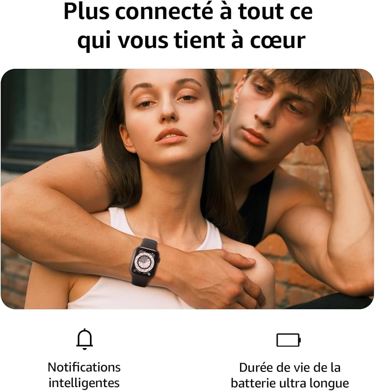 Montre Connectée Homme Femme avec Appels Bluetooth, Écran 1.85" HD Smartwatch Sport (140+ Modes), Cardiofréquencemètre, Moniteur de Sommeil, Étanche IP68 pour Android iOS