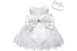 CMMCHAAH 0-6T Baby Girl Formal Dress Toddler Lace Embroideryr Dresses with Headwear