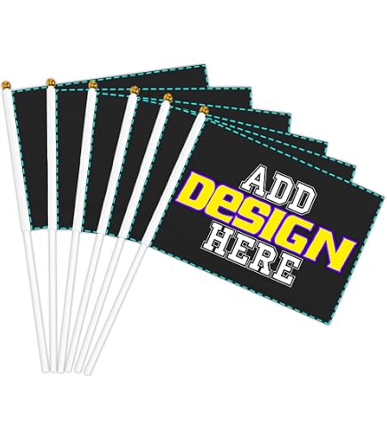 Custom Handheld Stick Flags By Anley – Personalized Mini Flags, Set Of 12 11 thumbnail image