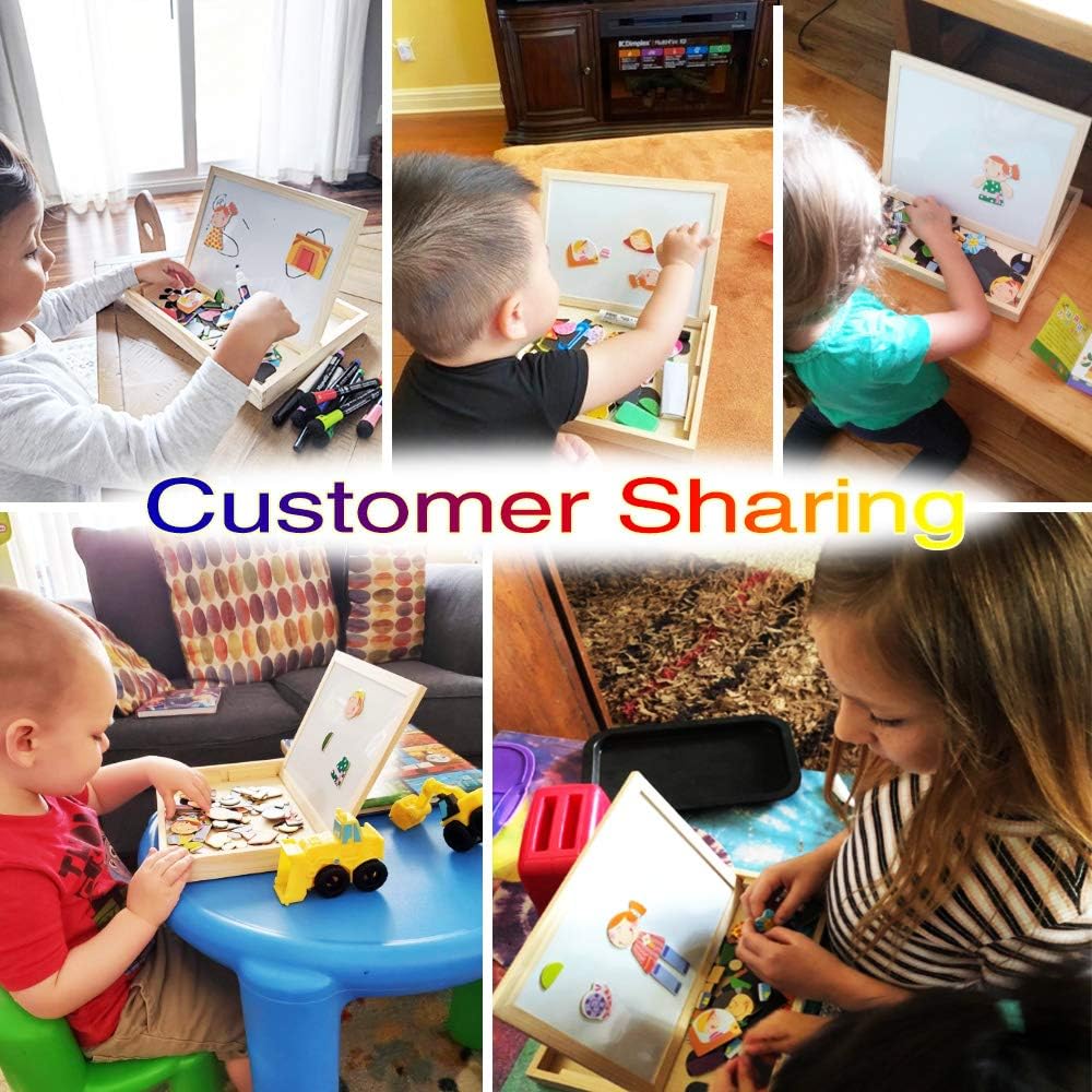 ODDODDY Educational Wooden Toys for Girls Boys Kids Children Toddlers Magnetic Drawing Board Puzzles Games Learning for Age 3 4 5 6 7 8 9 Year Old Gift Idea Birthday Halloween Christmas (kids2): Office Products
