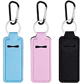 Pengxiaomei 3 Pcs Chapsticks Holder Keychain for Lipstick, Stocking Stuffers for Teen Girls Women Small Christmas Gifts