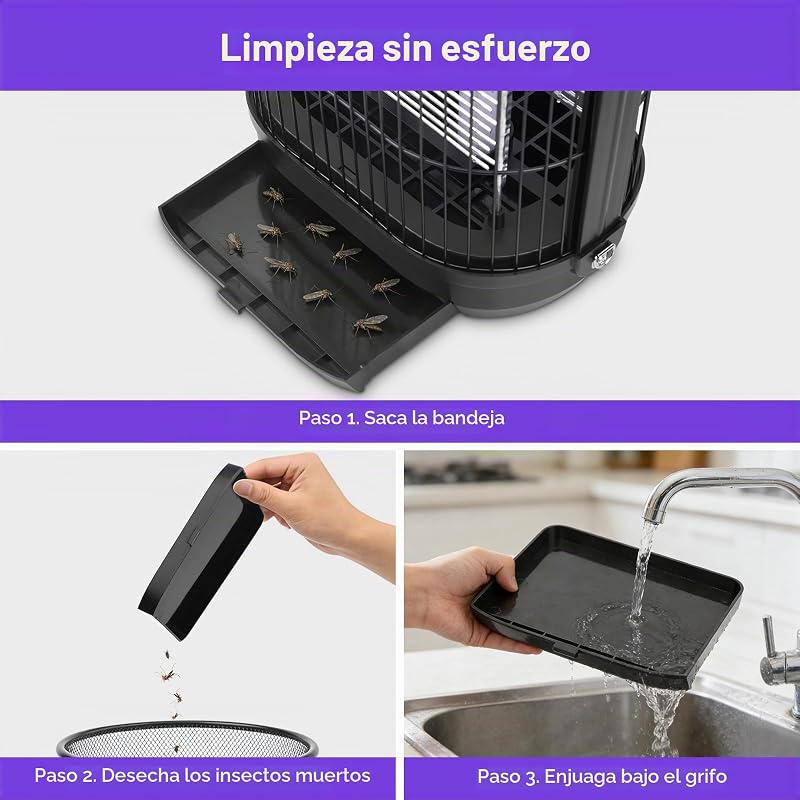 Matamoscas Eléctrico 1200V con Luz UV 20W, Trampa Insectos Interior