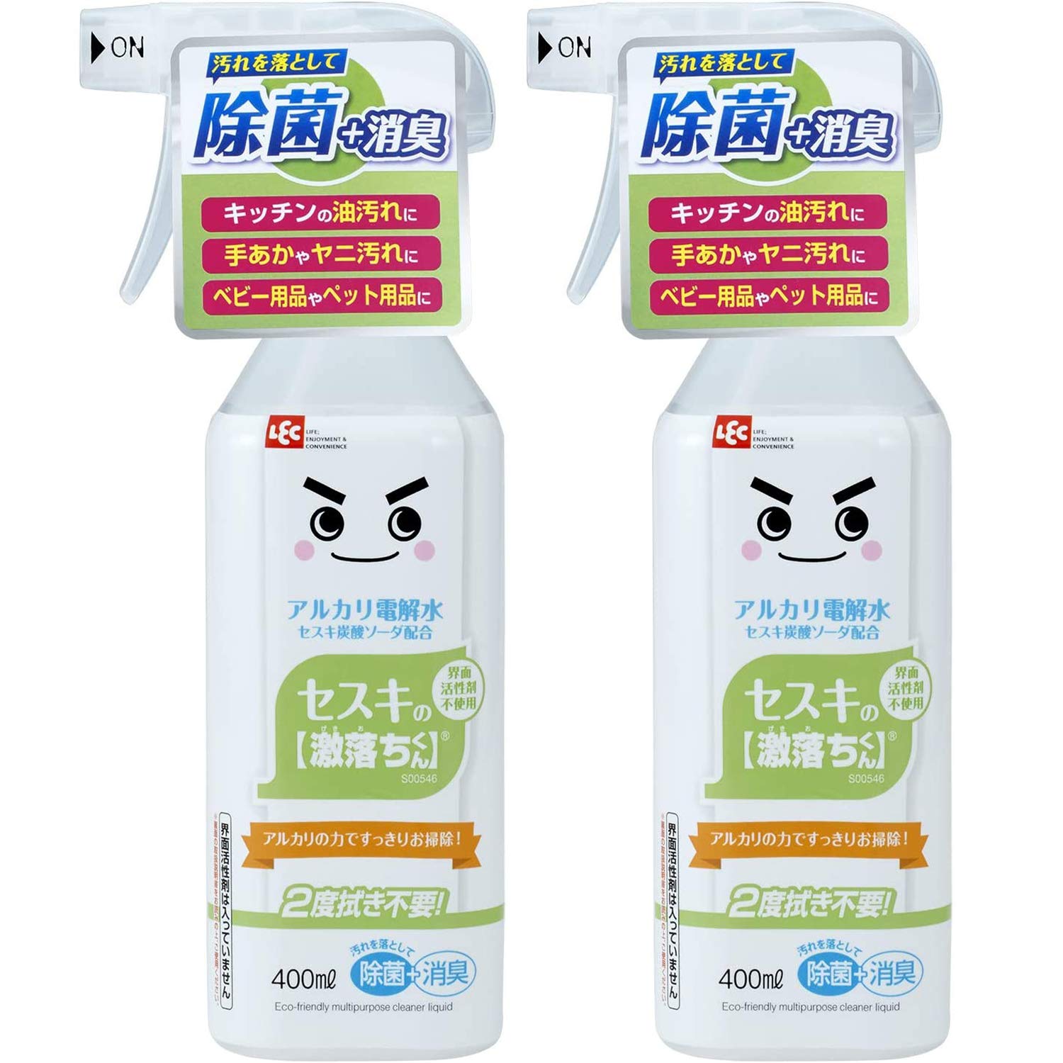 レック セスキの激落ちくん 400ml×2本セット (洗浄・除菌・消臭) アルカリ電解水 安心 安全 2度拭き不要商品画像