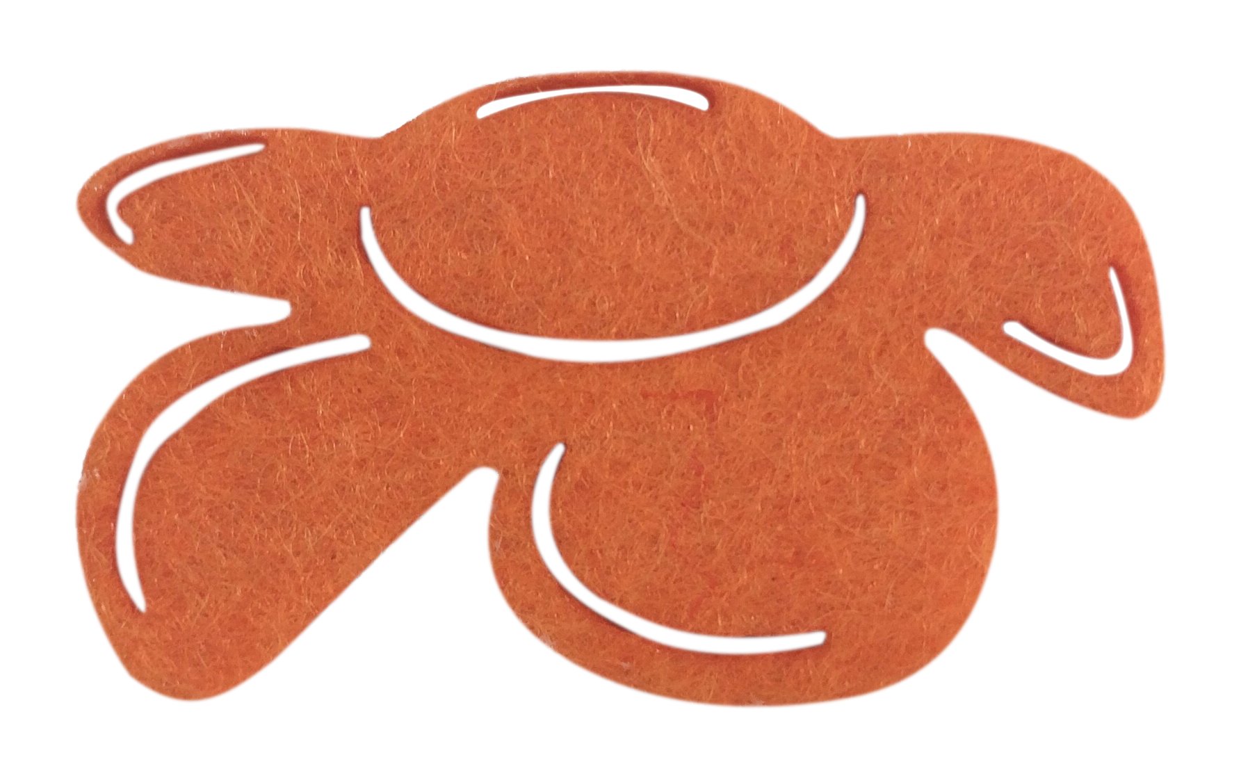 Petra's Craft Felt News A BLF2904 16 x Half Flower 40 mm Orange