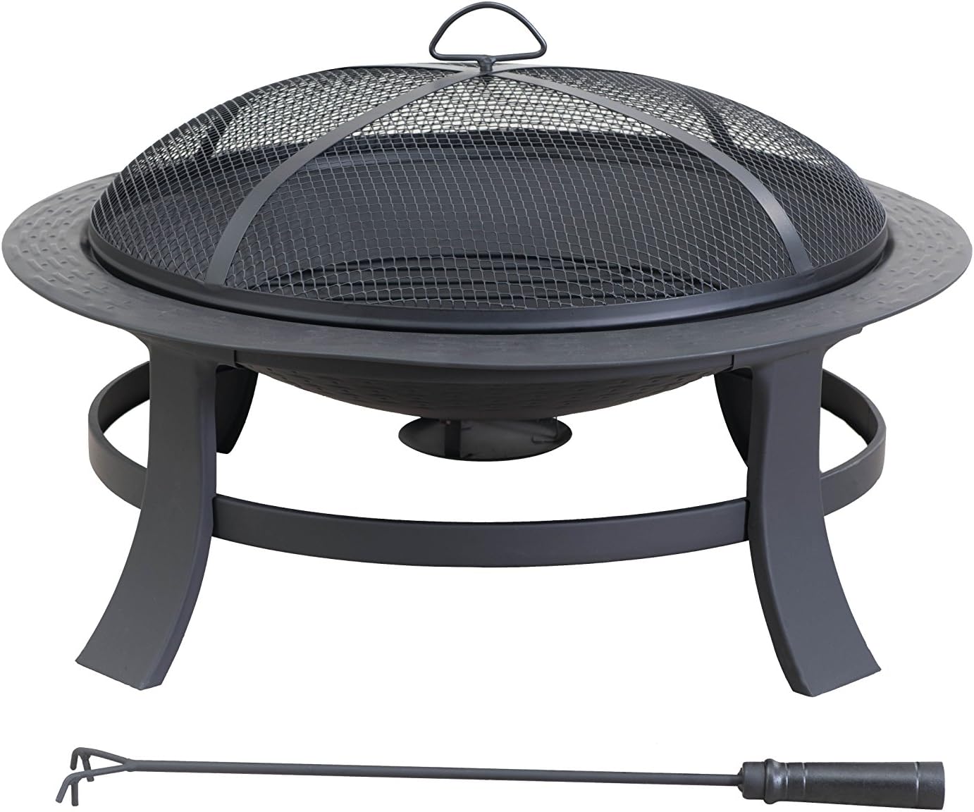 Amazon Com Sunjoy 30 Opp Round Steel Fire Pit Garden Outdoor