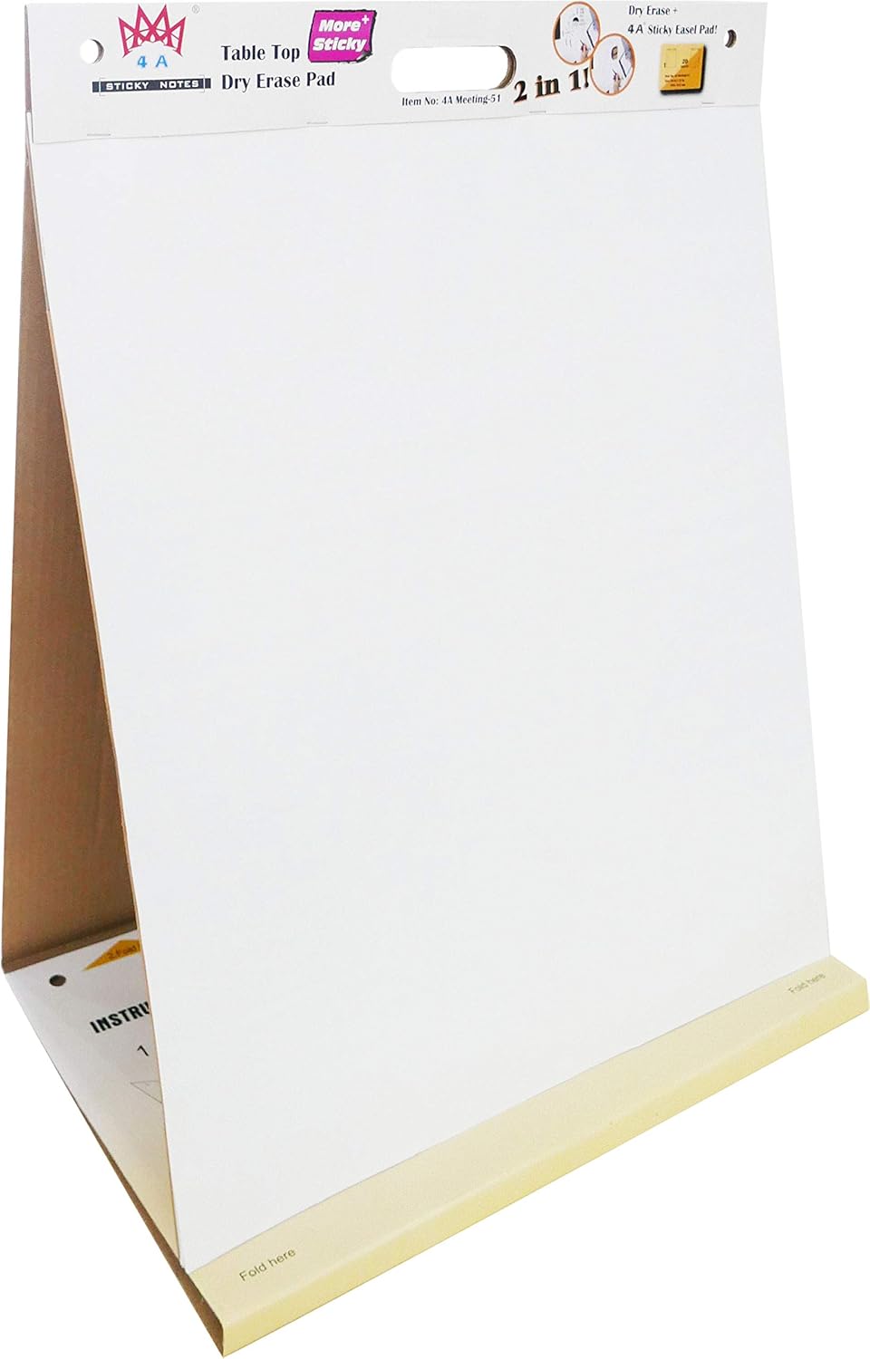 4A Super Sticky Table Top Dry Erase Pad+Easel Pad 2 In 1