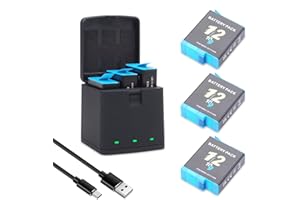 Hero 12/11/10/9 Battery 3Pack 2000mah with 3-Channel USB Storage Fast Charger Kit Fully Compatible for Hero 12, Hero 11, Hero