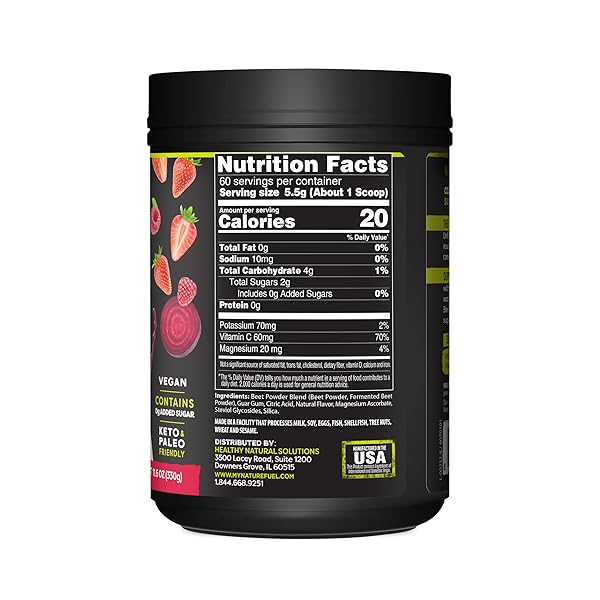 NATURE FUEL POWER BEETS POWDER, DELICIOUS MIXED BERRY, CONCENTRATED SUPERFOOD SUPPLEMENT, SUPPORTS CIRCULATION, NATURAL ENERGY & STAMINA, NON-GMO, 60 SERVINGS (PACKAGING MAY VARY)