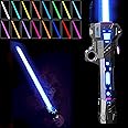 NizHome Light Sabers, 16 Color Rechargeable Lightsaber with FX Sound & USB C Charging Cable, Retractable Light Swords