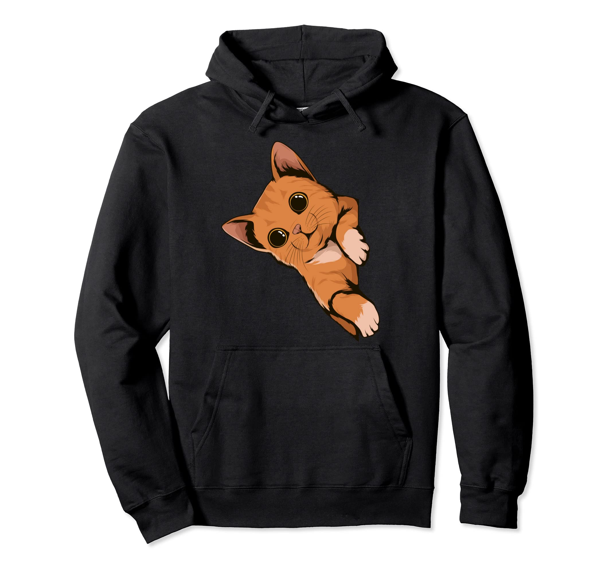 Cat Looking From The Side Kitten Cat Pullover Hoodie