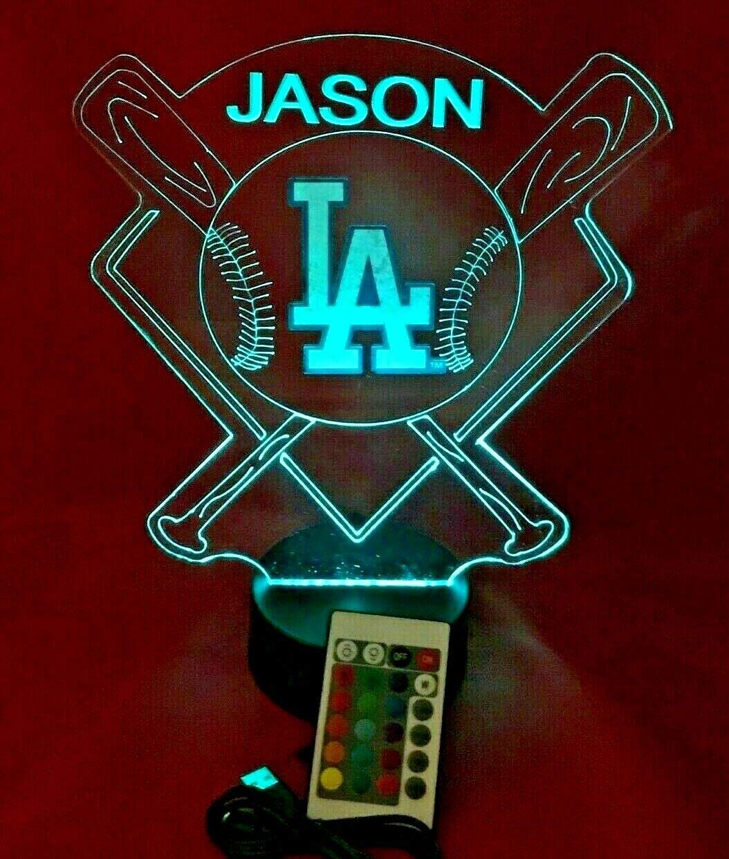 With Remote Its WOW LA Dodgers MLB Light Up Beautiful Handmade Los