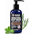 Derma-Nu Men's Body Wash – Bold & Woody Sandalwood Scent Antibacterial Body Wash for Jock Itch, Athlete’s Foot, Eczema & Back Acne – Antibacterial Soap for Men – Safe for All Skin Types – (8oz)