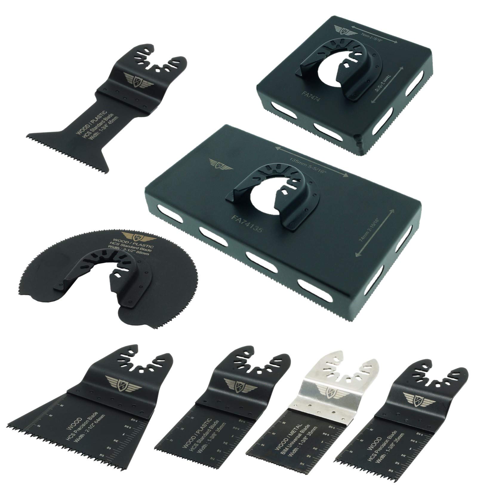 8 x TopsTools FABCK1 Socket Back Box Cutters Kit Compatible with Dewalt Stanley Black and Decker Bosch Fein (Non-StarLock) Makita Milwaukee Hitachi Parkside Ryobi Worx Workzone Multitool Accessories