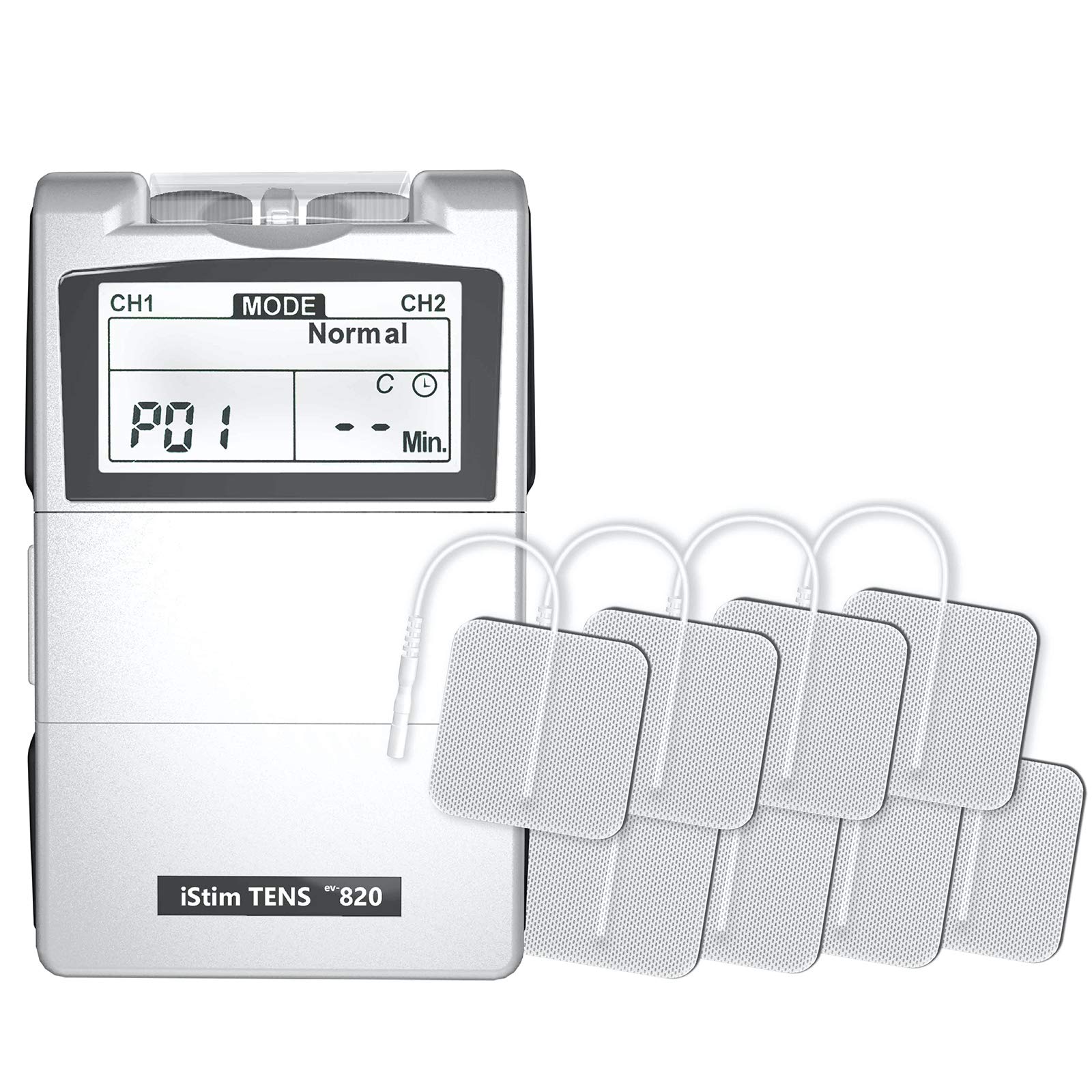 iStim Tens Unit Stimulator Machine EV820 with 8 Electrodes Japanese Gel for Pain Management