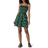 Amazon Essentials Women's Regular-Fit Cotton Sateen Smocked Bodice Short Dress