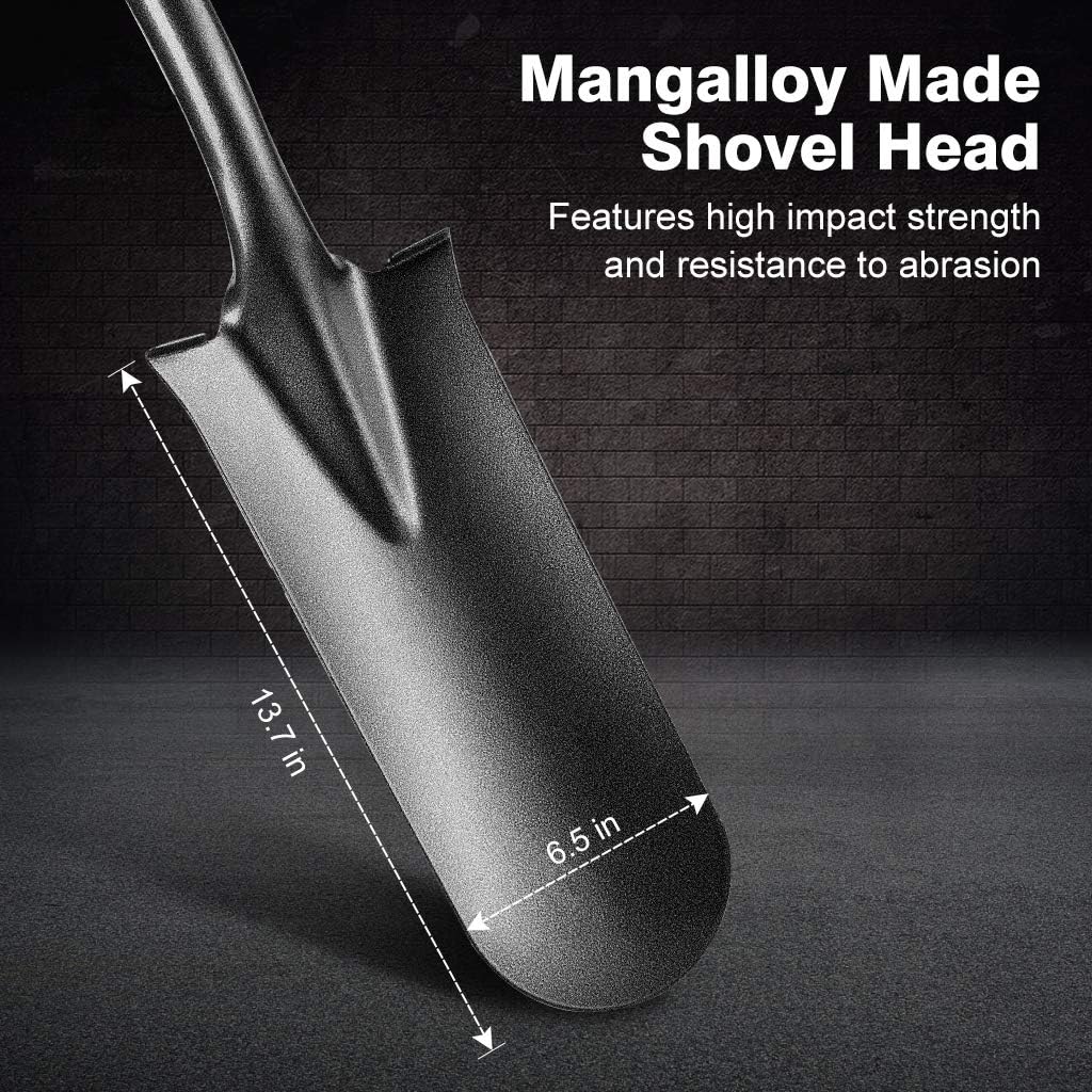 Finether Gardening Spade Shovel Narrow Spade with Tapered Head and D-Handle, Heavy Duty Gardening Shovel with Anti-Slip Gloves Ideal for Digging, Transplanting, Root Slaying : Garden & Outdoor