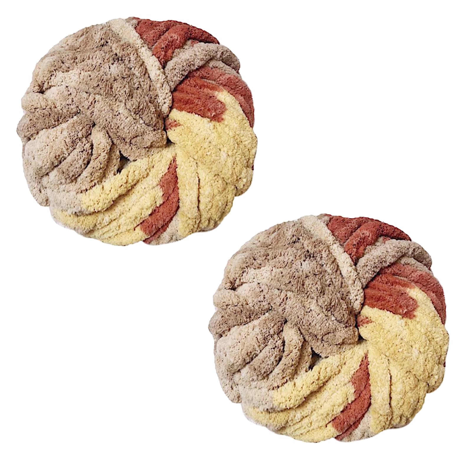 Chunky Wool Yarn 250g × 2, Multi-Colored Knitting Yarn for Crochet, 2cm Soft Knitting Wool for Making Handmade Bags Hats Blankets Pillow Cushion Cat Bed