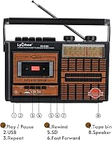 Lychee Lychee Boombox Portable Retro Cassette Player Radio AM FM SW2 USB SD view 4
