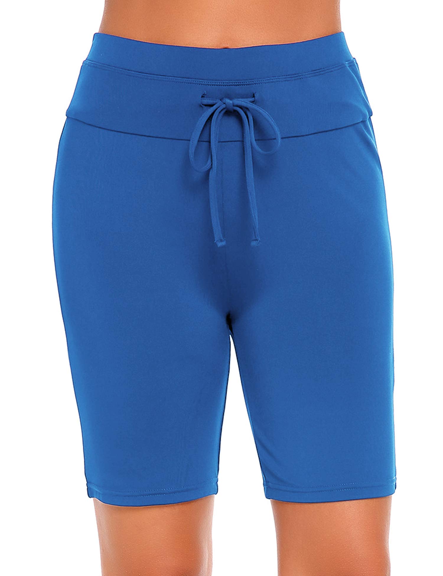 EkouaerWomen's Board Shorts High Waist Swim Shorts Beach Surf Swimwear Shorts