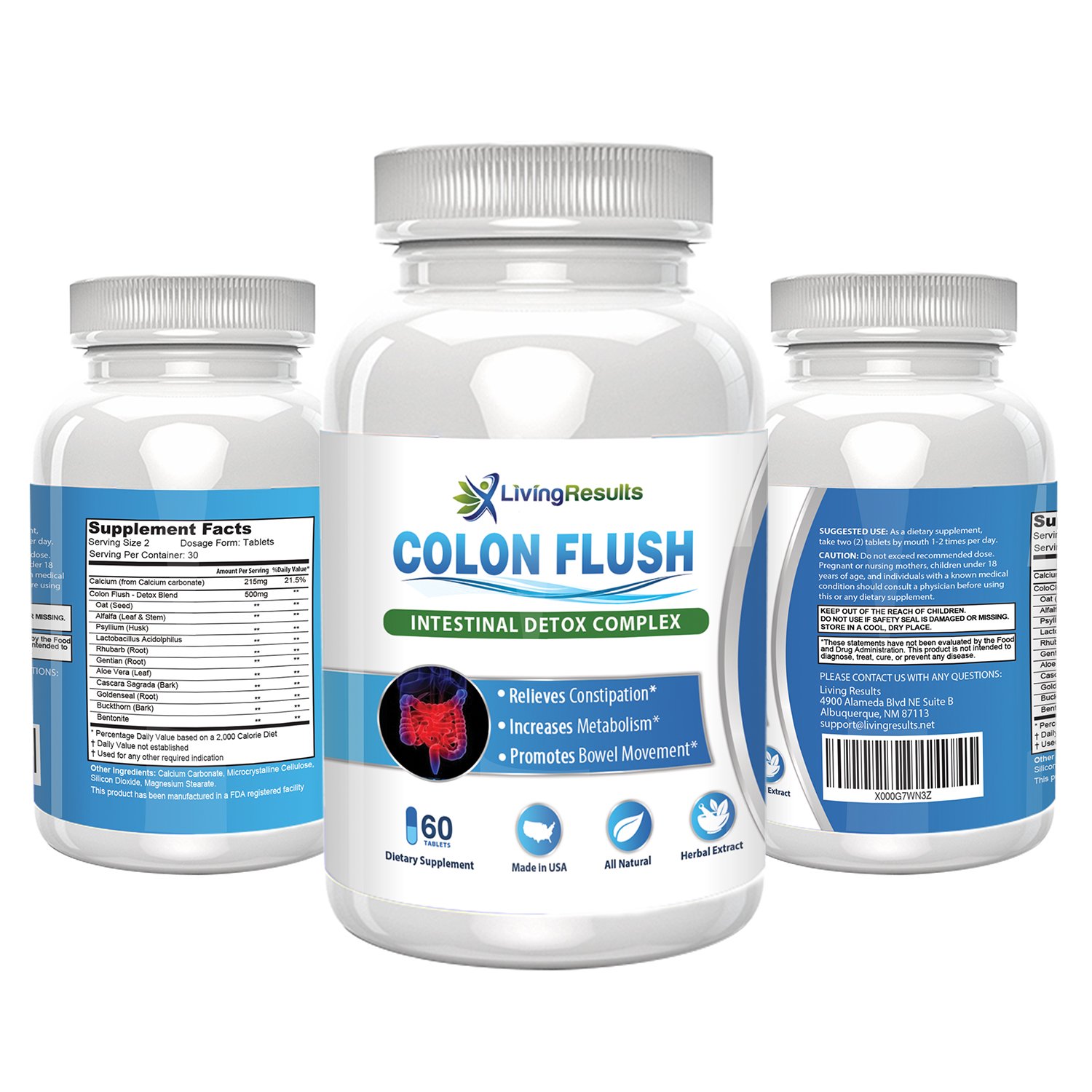 Colon Flush Supplement Colon Cleanse Detox with Aloe Vera, Psyllium