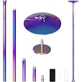 Yaheetech 45mm Portable Spinning Static Dance Pole for Home Fitness, 7-9 ft | Sturdy plated steel holds up to 500 lbs, installs on your ceiling with no drilling, and supports beginner home pole workouts.