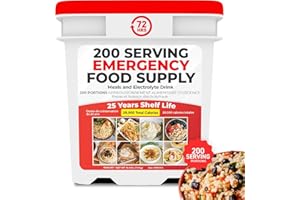72HRS Emergency Food Supply Kit – 2000 Calories, 200 Servings, 25-Year Shelf Life – Survival Food for Camping, Disaster Prepa