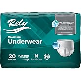 Rely&reg; Maximum Protective Underwear, Disposable, Medium (34&ndash;46"), 20 Count