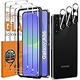 QsmQam 3 Pack Screen Protector for Samsung Galaxy A36 5G + 3 Pack Camera Lens Protector, Ultra HD Tempered Glass, 9H Hardness, Anti Scratch, Easy Installation - Case Friendly