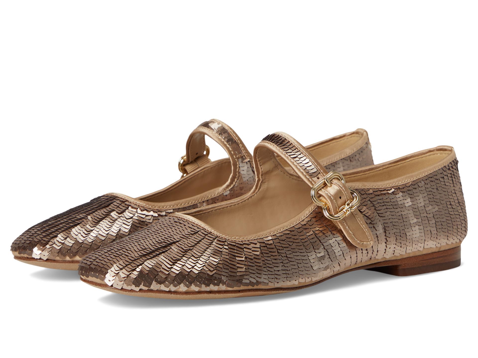 Sam Edelman Women’s Michaela Mary Jane Flat Gold Sequin 5 Medium